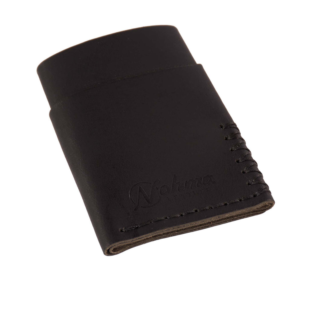 Black leather wallet with &