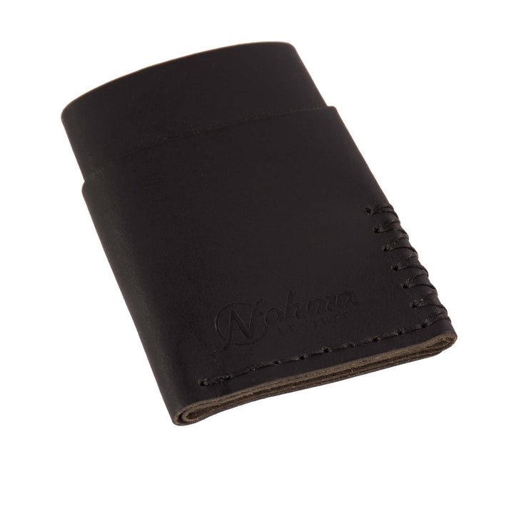 Black leather wallet with &