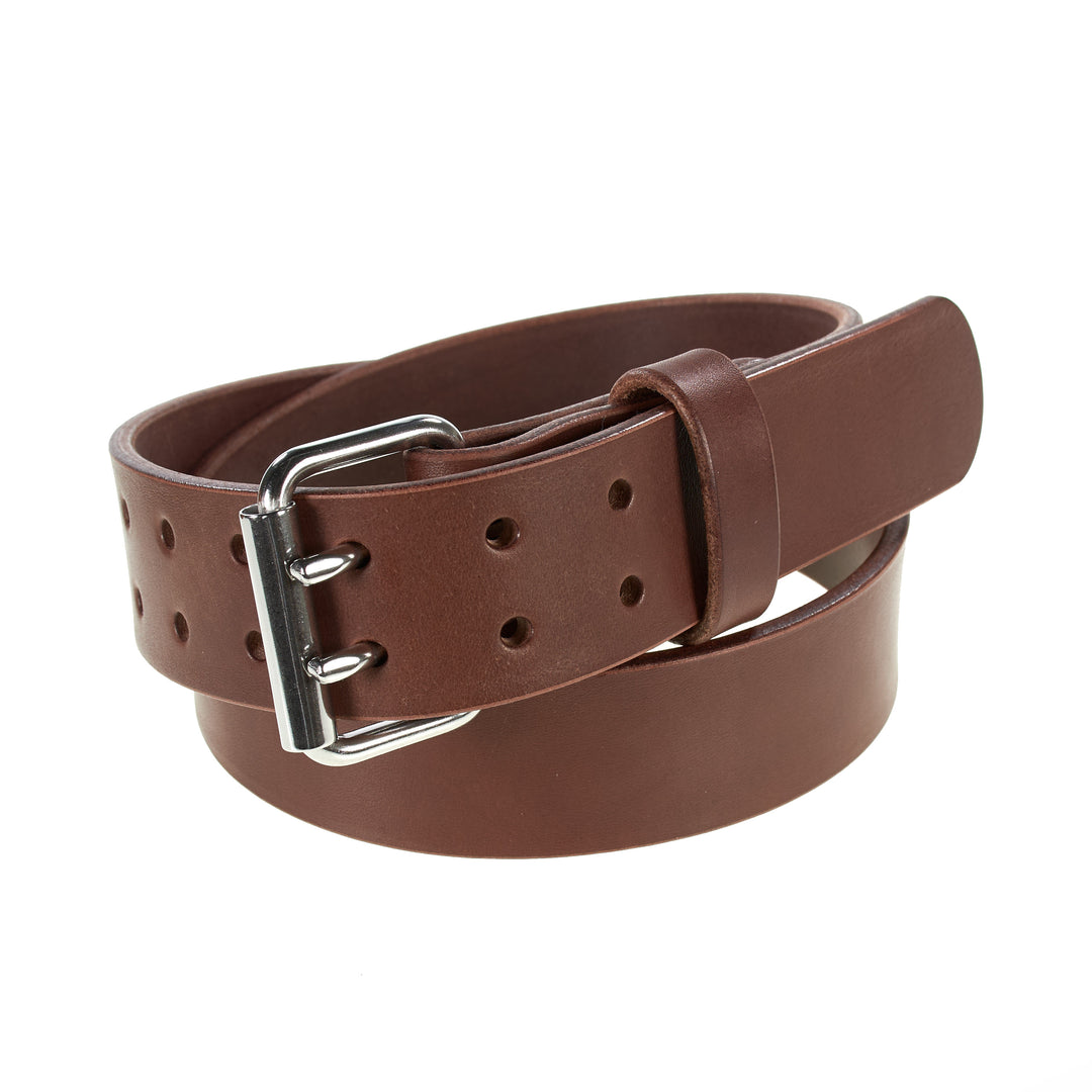 The Grizzly - 2" Wide Double Prong Full Grain Leather Belt