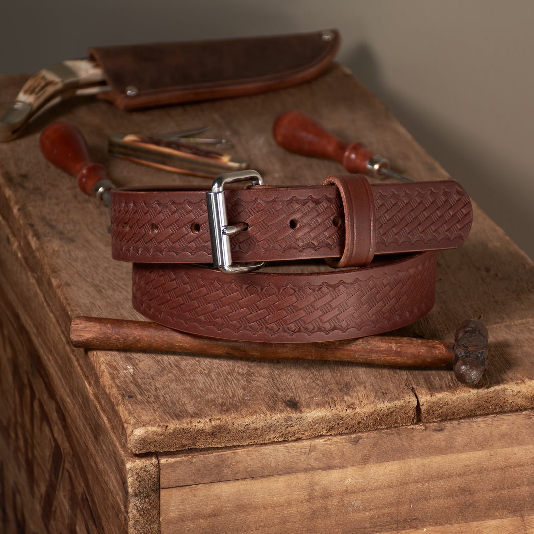 THE OLD TIMER  - 1.5" Basketweave Belt