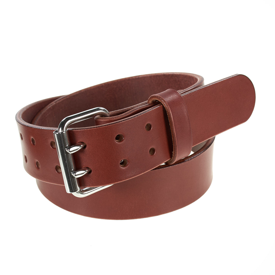 The Grizzly - 2" Wide Double Prong Full Grain Leather Belt