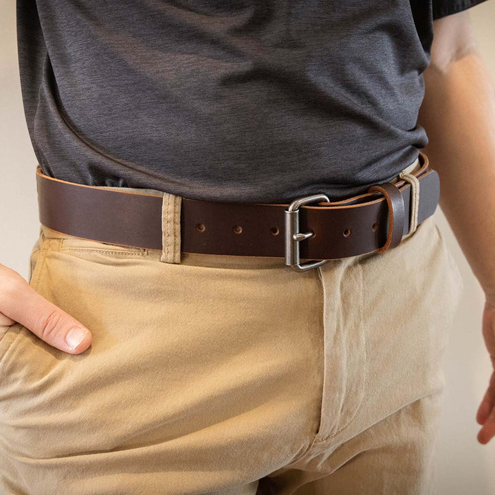 Brown leather belt 