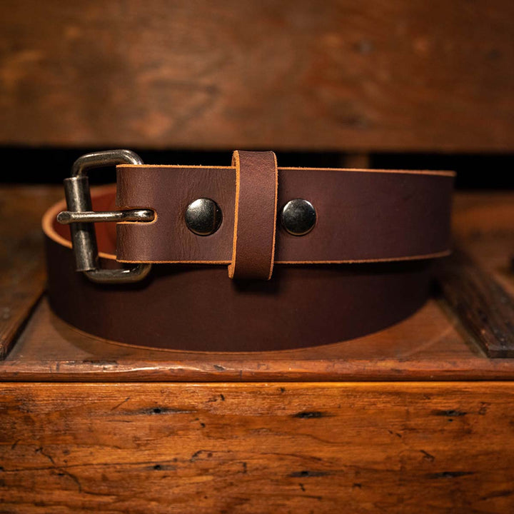 Brown leather belt